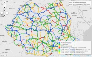 Interactieve wegenkaart toont kwaliteit Roemeense wegen